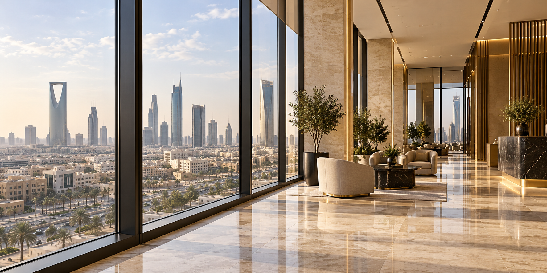 Illustrative Riyadh office glazing